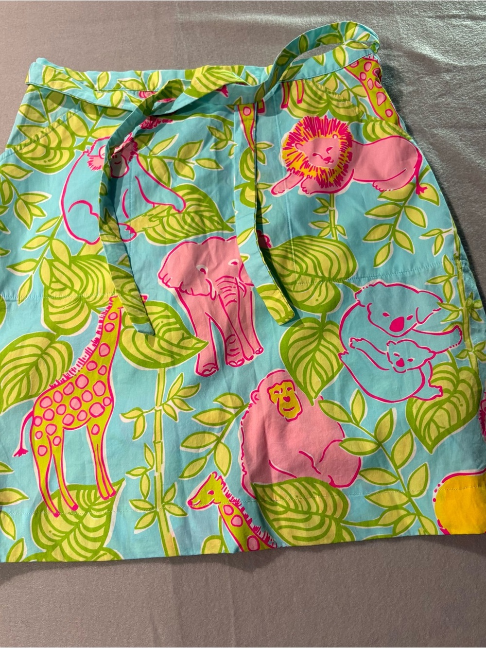 Lilly Pulitzer Jungle Animals Print Wrap Skirt Size 10 Preppy Resort Coastal